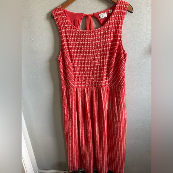 Anthropologie Postage Orange Stripe
Sleeveless Stretch Midi Dress Size large - Picture 2 of 9